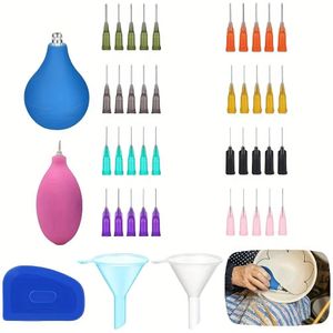 40 Naalden Professionele Keramische Glazuur Set: 1oz+3oz Precisie Applicator Pen+Slip Drag +Vul Tool++Schrapen Bord+| Dot Line Oppervlak Glazuur