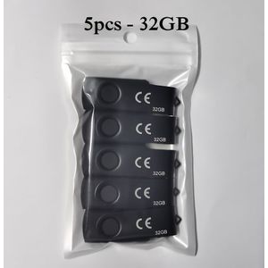 5 stuks klassieke zwarte clip USB-flashdrives 256MB-32GB, lasergeprinte label, USB 2.0, duurzaam en stijlvol voor dagelijkse gebruik, clipopslag, minimalistisch ontwerp, metalen afwerking