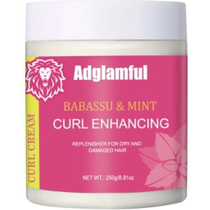 Adglamful Aardbeien Krulcrème: Gladde Krullen in Minuten, 24-Uurs Houdtijd, Spoelvrij + 3-Minuten Styling, Diepe Hydratatie voor Vrouwenhaar, Lichtgewicht & Niet-Vettig