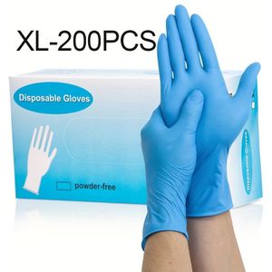 20/200 stuks, wegwerphandschoenen van nitril latexvrij waterdicht en oliebestendig luchtdoorlatende geschikt voor schoonmaken voedselverwerkingsbeeldschermen nagelkunst tatoeëerders
