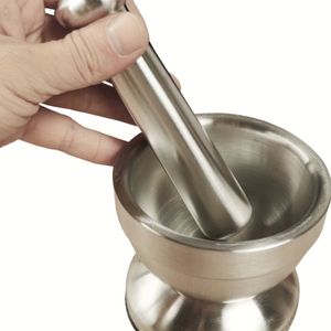 Stainless Steel Mortar And Pestle Set, Kitchen Grinding Tool, Manual Pounding Pot For Spices And Nuts, No Electricity Needed, Cooking Gadget