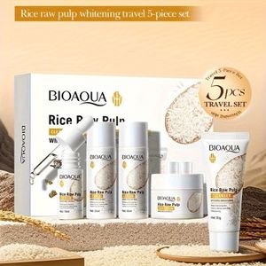 BIOAOUA Rijst Serum Set (5 Stuks) | Hypoallergeen & Reisvriendelijk | +HYDRATEER+ - Het Perfecte Vakantiecadeau voor Haar (Beperkte Editie)