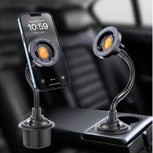 Auto Bekerhouder Magnetische Mobiele Telefoonbeugel, Bediening met Één Hand Verstelbare Basisbreedte, Geschikt voor de Meeste Auto Waterbekerbases