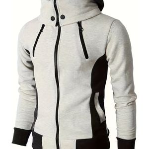 Stijlvolle hoodie voor heren met "MICHIGAN" print - Casual sweatshirt met ritssluiting, lange mouwen, perfect voor herfst/winter, winterkleding|Sportieve look|Zip-up hoodie