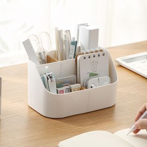 White Desktop Storage Organizer, Pen Pencil Card Holder Box Container For Desk, Office Supplies, Vanity Table,rv Desktop Storage Make More Organized Rv Furniture Parts