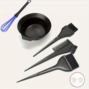 Haarkleurstel - 7-delige set met borstel, kom, wegwerphandschoenen en klopstokjes - DIY haarkleurgereedschap voor vrouwen & mannen - Perfect cadeau voor vrouwen, kerstdecoraties en feestdagen