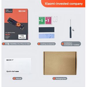 Blazende-Snelle 1TB PCIe 4.0 NVMe M.2 SSD - Lees- en Schrijfsnelheid van 7200Mb/s