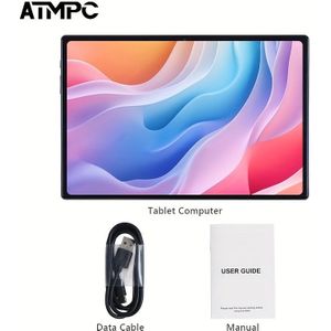 ATMPC, Tablet, 10 Inch 14 Tablet met -Core Processor, 12GB(4GB+8GB)+128GB HD Touchscreen, GMS, WiFi, 5G, Dual Camera, BT, 6000mAh, Economisch en Draagbaar, Valbestendig Scherm