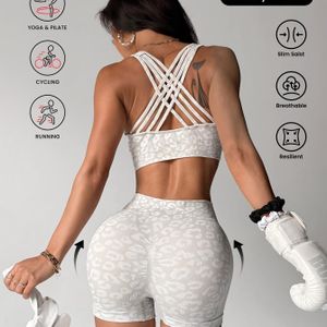 Naadloze Dames Sportset met Hoge Taille