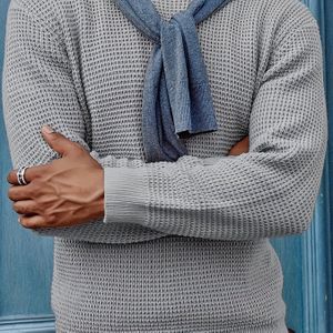 Heren Trui met Ronde Hals en Lange Mouwen | Casual Stijl, Hoge Stretch Acryl, Kleur, Geschikt voor Herfst/Winter