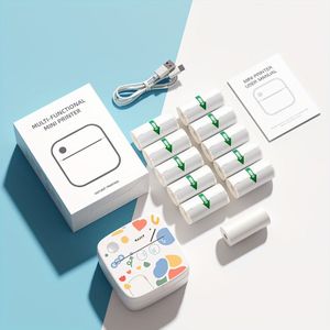 DOLEWA B4 Mini Printer | Draagbare Thermische Printer voor Inktvrije Foto's, Notities en Labels | USB Oplaadbaar, Draadloos met App Functie, Monochroom Uitvoer