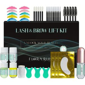 FLORA RUBY LASH EN BROW 2 IN 1 SET - AVOCADO LIFT, Wimperslift Plus Brow Lift, Dubbele Effect, Dubbele Ingrediënten voor Gezonde Wimpers, Voedende Serum voor Wimpers en Brows