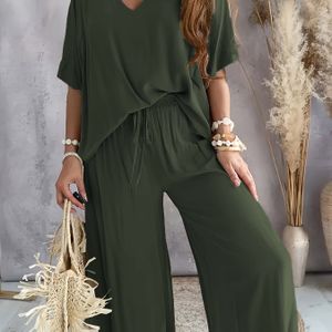 Vrouwen Elegante V-Hals Kleur met Elastische Fit voor Lente/Zomer