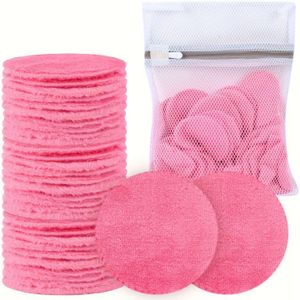 Microvezel make-up verwijderingsmat, herbruikbare make-up verwijderingsmat, superzacht, wasbaar gezichtsreinigingsmat met waszakje, 8x8 cm, 30 stuks