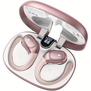 Draadloze Oordopjes, Sportieve Draadloze Oortelefoon TWS met LED Digitaal Display & CVC 8.0 Ruisonderdrukkende Microfoon In-Ear Oortelefoon