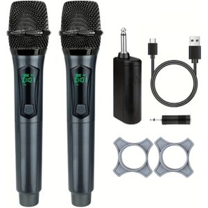 Drachtloze Microfoon Handheld Dynamisch Systeem met Oplaadbare Microfoon en Ontvanger voor Feesten, Kerken, Vergaderingen, Bruiloften voor , Grijs