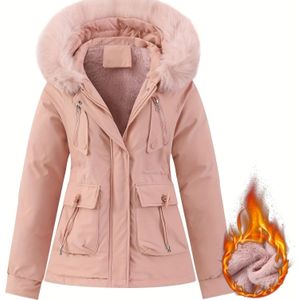 Vrouwen Winter Capuchonjas met Afneembare Hood - Dikke Geïsoleerde Winddichte Jas, Zakken, Rits Vooraan, Casual Stijl, , Wintervest, Vrouwen Winterjas, Winterjas voor Vrouwen, Jas voor Vrouwen