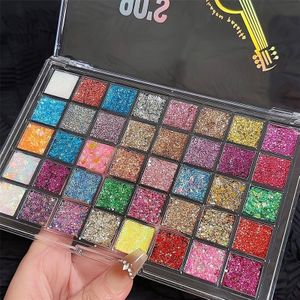 Kerst 40 Kleuren Glitter Oogschaduw Tray -up, Creëer Prachtige Make-up, Carnaval/Mardi Gras/Masquerade