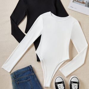 Set van twee elegant gewatteerde tops met lange mouwen voor dames, ontworpen voor herfst en winter.