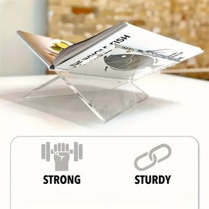 Acrylic Bookshelf 9 × 6 × 5 Size, For Cooking Books, Art Books, , Coffee Table, Reading Bookshelf - Transparent, Standard