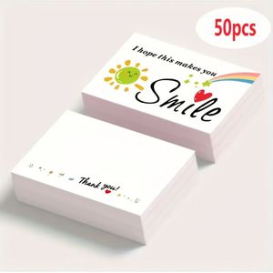 50 " This Makes " Thank You Cards With Rainbow And Sun Designs For Small Business Clients