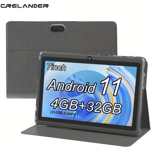 CRELANDER 7 inch Tablet PC 4GB (2GB+2GB uitbreidbaar) RAM, 32GB ROM CPU MTK6737 IPS-scherm met grijze behuizing en