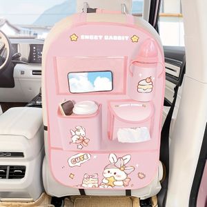 Car Seat Back Multifunctional Storage Bag, Hanging Storage Box, Kick Mat, With Cute Cartoon Design, Suitable For Family Accessories