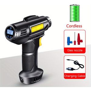 1pc DY&LM draadloze bandenpomp, draagbare compressor met digitaal display, oplaadbare lithiumbatterij via USB, tot 150PSI voor auto, motor, fietsbanden en sportballen - ABS-materiaal