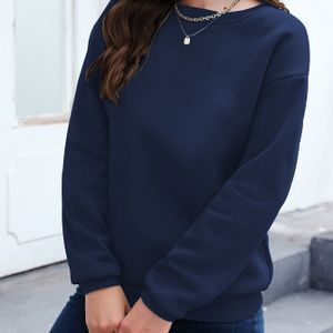Vrouwen Kleur Sweatshirt, Comfortabele Lange Mouw Pullover, Casual Gevoerde Ronde Hals Top, Geschikt voor Buitenactiviteiten in Herfst en Winter, Dameskleding