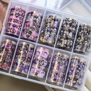 10 Rollen/doos Sanrio Hello Kitty & Kuromi Cartoon Nagel Folie 50x4cm Roze Kitty/Kurora Nagel Transferfolie Kawaii Kitty Slider