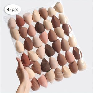 42 stuks Multicolor & Multi-Vorm Make-up Sponzen - Latexvrij, Geurvrij, Voor Nat/ Gebruik voor Foundation, Concealer, Blush, Oogschaduw, Volledige Gezichtsapplicatie, Diverse Vormen en Maten