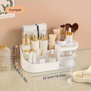 Stijlvolle Desktop Cosmetica Organizer met Lade - Draagbare Make-up Opbergdoos voor Huidverzorging, Lippenstift & Meer - Ideaal voor Badkamerorganisatie