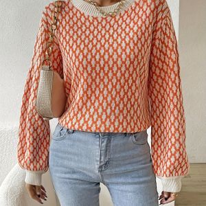 Vrouwen's Vroege Winter Trui: Retro Losse Casual Oversized Pullover