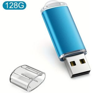 VANSUNY 16GB/32GB/64GB/128GB USB-stick 2.0 Hoge Snelheid Geheugenstick Jump Drive USB-stuurprogramma Geschikt voor PC's, laptops, tablets, tv's, auto-audio en blauw