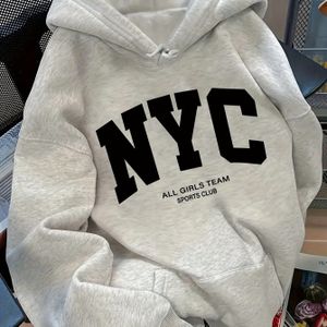 Gezellige Marineblauwe NYC Hoodie - Lange Mouwen, Casual Pullover met Kangoeroezak, "NYC " Print, Perfect voor Herfst/Winter, Casual Hoodie | Sportieve Hoodie | Comfortabele Pasvorm