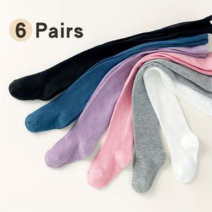 6 Paar Kleur Baby Peuter Leggings Sokken - Medium Dansleggings voor School, Ballet, Notenkraker & Optredens, Alleen Handwas (Lente/Herfst) | Duurzaam 30/D Garen voor Ouder-Match Outfits