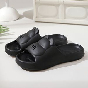 Schattige Cartoon Beer EVA Slippers - , Antislip, Geurvrij, Comfortabele Binnen- & Buitenslippers in Zwart, Roze en Rood, Beer Slippers