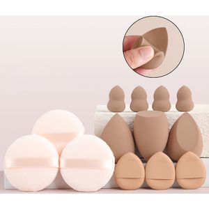 13- make-up gereedschap set - Inclusief 3 make-up sponzen, 3 sponzen, 4 mini make-up eieren en 3 duimkussens, een duurzaam en snel drogende combinatie set.