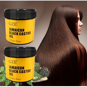 2-Pack GZE Jamaicaanse Zwarte Castorolie - Black Castor Oil voor Haar- en Hoofdhuidverzorging, Sterke Haardensiteit voor Zowel Haar als Wimpers