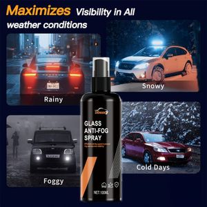 100ml Anti-Beslagen Spray voor Auto Voorruit en Achteruitkijkspiegel, Hoogwaardige Ontwasemingsmiddel, Voorkomt Beslagvorming, Verbetert Zichtbaarheid, Veilig te Gebruiken op Alle Spiegels