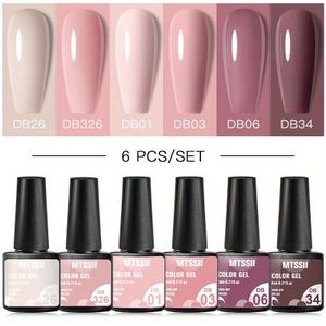 6 Kleuren Gel Nagellak Set, Nude Gel Nagellak Kit, Soak Off /LED Gel Nagellak voor Nagelkunst Manicure Salon DIY Thuis Cadeaus voor Vrouwen 6ml-0.21FL.OZ