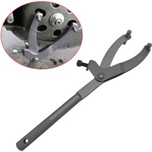 Adjustable Motorcycle Flywheel Clutch Holder Wrench Tool Kit For Street Motor Scooters, Carbon Steel, Universal Transmission Clutch Removal Spanner