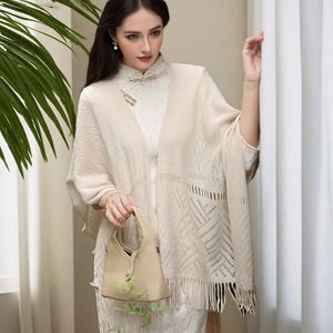2-in-1 Lichtgewicht Acryl Shawl & Tassel Kimono Cardigan - Ademend, Cape voor Vrouwen, Perfect voor Lente/Zomer Uitstapjes en Reizen