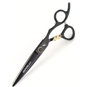 Nepurlson Geschilderd Zwart Kleine Gouden Tijger Lagers Schroef, Professionele Haarschaar, Scherpe Schaar, Knip Schaar En Dunner Schaar