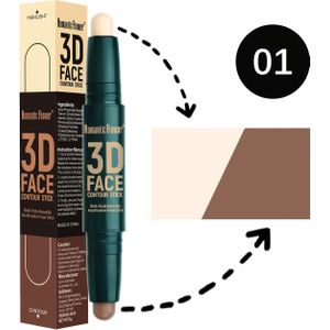 Double Head Contour Stick, Highlights & Concealer 3D Gezicht Waterproof Langdurige Make-up met Plantensqualaan