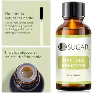 UR SUGAR Zachte Ingrediënten 1.69oz Nagelgelverwijderaar, Functionele Lichtbeige Formule met LED voor Snelle en Magische Manicure