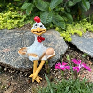 Resin Chicken Sculpture - Creative And Fun Decorative Figurine For Garden And Home Display
