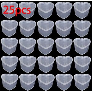 QISHILU 25 stks Transparante Hartvormige Plastic Containers - Transparante Opslagdozen voor Beads, Lip Balm, Nagelpoeder & Meer - Perfect voor Organiseren en Opslag van Kleine Items, Canisters