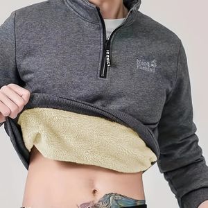 Heren&;S Casual Fleece-Gevoerde Kwart Rits Opstaande Kraag Sweatshirt, Gezellige Blend Winter Pullover Shirt