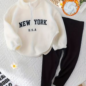 Meisjes Halvopen Borst Standaardkraag Engels Pluizig Shirt + Panty Tweedelige Set